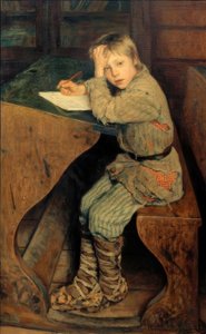 Sonntags in einer Dorfschule von Nikolai P. Bogdanow Bjelski