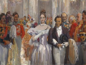 Alexander Puschkin mit seiner Frau auf dem Ball von Nikolai Pavlovich Ulyanov
