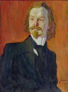 Porträt von Konstantin Balmont von Nikolai Pavlovich Ulyanov