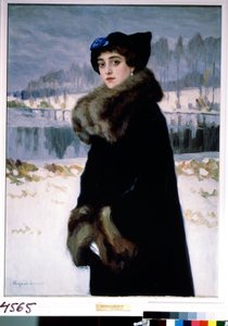 Porträt der Ballerina Ljudmila Mesaksudi Barash. Gemälde von Nikolai Petrowitsch Bogdanow-Belski (1868-1945) von Nikolai Petrovich Bogdanov Belsky