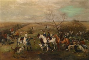 Jagdgesellschaft mit Kaiser Alexander III. und Kaiserin Maria Feodorowna, 1880er Jahre