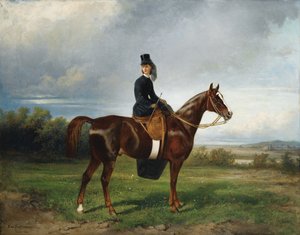 Reiterporträt von Seymourina Poirson, geb. Cuthbertson, 1863 von Nikolai Yegorovich Sverchkov