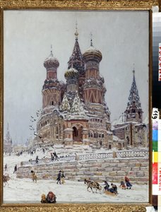 Der Rote Platz in Moskau mit Blick auf die Basilius-Kathedrale