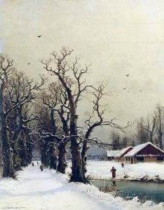 Winterszene, 19. Jahrhundert von Nils Hans Christiansen