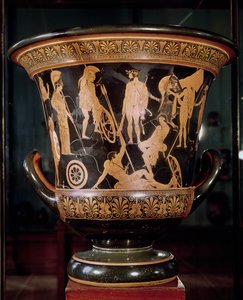 Attische rotfigurige Kalix-Krater, die Herkules mit einem Lorbeerkranz, Athena und anderen griechischen Helden darstellt, ca. 450 v. Chr. (Keramik) von Niobid Painter