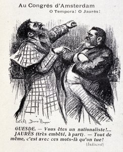 Auseinandersetzung zwischen Jean Jaurès und Jules Guesde (Amsterdamer Sozialistenkongress) von Noel Dorville, „Le Panache“ 5/10/1904 von Noel Dorville