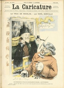 Illustration von Noel Dorville für das Cover von La Caricature (1880) von Noel Dorville