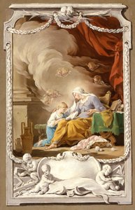 St. Anna zeigt der Jungfrau die Prophezeiung von Jesaja, ca. 1749
