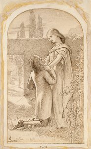 Zwei Liebende in einem sternenklaren Garten, 1862 von Noel Paton