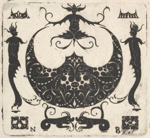 Mondförmiger Ringaufsatz und groteske Figuren von Noel Rouillard