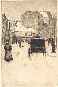 Boulevard Clichy im Schnee von Norbert Goeneutte