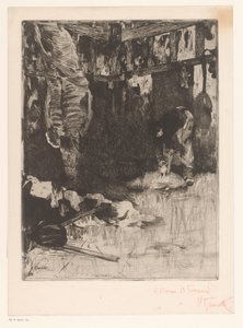 Innenraum einer Metzgerei von Norbert Goeneutte