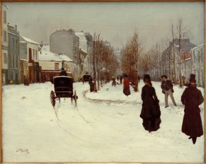 Der Boulevard de Clichy im Schnee von Norbert Goeneutte