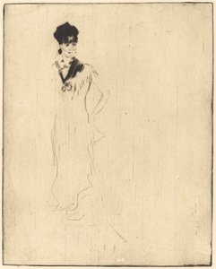 Skizze einer jungen Dame in Violett von Norbert Goeneutte