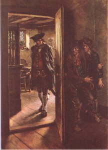 Wir waren beide hinter der offenen Tür versteckt, aus Die Schatzinsel veröffentlicht von MacDonald 1947