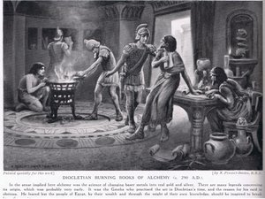 Diokletian verbrennt Bücher der Alchemie, 290 n. Chr. von Norman Prescott Davies