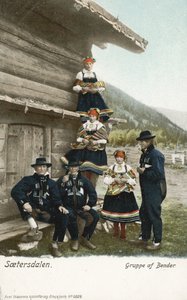 Gruppe von Bauern, Setesdal, Norwegen