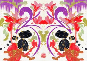 Zen Orange Lila Blumen 1 von Odilia W. Y. Fu