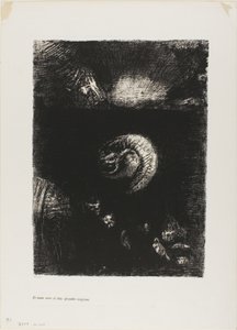 Und alle möglichen schrecklichen Kreaturen entstehen, Platte 8 von 10 von Odilon Redon