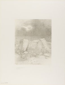 Und er erkennt eine trockene, hügelbedeckte Ebene, Tafel 7 von 24 von Odilon Redon