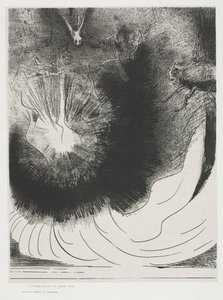Und es fiel ein großer Stern vom Himmel, brennend wie eine Fackel von Odilon Redon