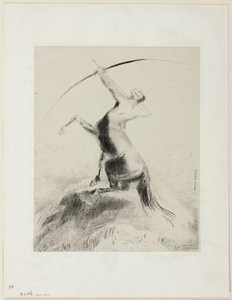 Zentaur, der auf die Wolken zielt von Odilon Redon