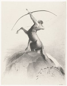 Zentaur richtet auf den Himmel von Odilon Redon