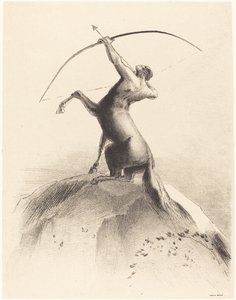 Zentaur, der auf die Wolken zielt von Odilon Redon
