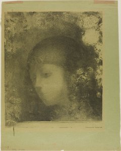 Kinderkopf mit Blumen von Odilon Redon