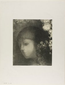 Kinderkopf mit Blumen von Odilon Redon