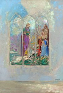 Andacht bei einem roten Busch von Odilon Redon
