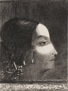 Dramatisch und grandios mit ihrem Gesicht wie das einer druidischen Priesterin von Odilon Redon