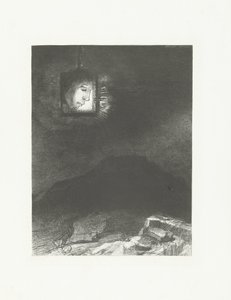 Ein Kopf in einer Laterne von Odilon Redon
