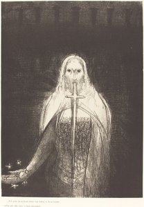 Und er hatte in seiner rechten Hand sieben Sterne, und aus seinem Mund ging ein scharfes, zweischneidiges Schwert von Odilon Redon