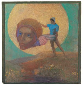 Figur mit geflügeltem Kopf (Der Sturz des Ikarus) von Odilon Redon