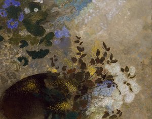 Blumen in einer schwarzen Vase, ca. 1909-10 von Odilon Redon