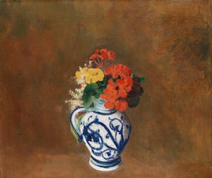Blumen in einer blauen Vase, um 1900 von Odilon Redon