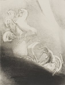 Er stürzt kopfüber in den Abgrund, Tafel 17 von 24 von Odilon Redon