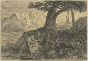 Einsiedler in der Landschaft von Odilon Redon