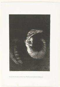 Totenkopf mit Rosenkranz (Tentation de Saint-Antoine) von Odilon Redon