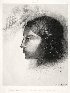 Hommage an Goya: Beim Erwachen sah ich die Göttin des Intelligiblen, 1885 von Odilon Redon