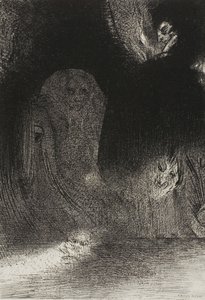 Ich habe manchmal am Himmel gesehen, was wie Formen von Geistern aussah, Platte 21 von 24 von Odilon Redon