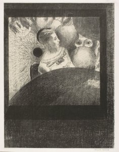 In den Sphären (Der Atem, der Lebewesen führt, ist auch in den SPHÄREN), Platte 5 von 6 aus An Edgar Poe von Odilon Redon