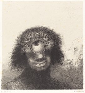 Der deformierte Polyp schwebte an den Ufern, eine Art lächelnder und abscheulicher Zyklop von Odilon Redon