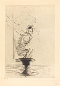 Manchmal findet man eine alte erinnernde Flasche, aus der eine zurückkehrende Seele in vollem Leben hervorgeht von Odilon Redon