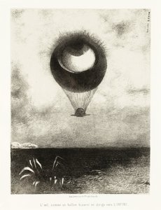 Serie von Illustrationen für Edgar Poe: "Das Auge, wie ein seltsamer Ballon, steigt ins Unendliche"