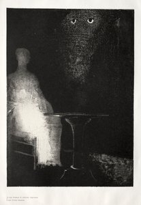 Das Spukhaus: Ich starrte weiter auf den Stuhl und bildete mir ein, darauf ein blasses Blau zu sehen..., 1896 von Odilon Redon