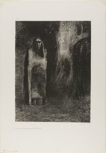 Der Mann war allein in einer Nachtlandschaft, aus Nacht von Odilon Redon