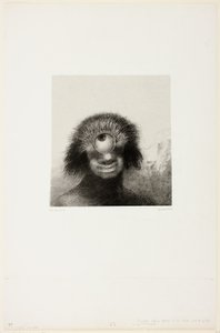 Das missgestaltete Polyp trieb an den Ufern, eine Art lächelnder und abscheulicher Zyklop, Platte 3 von 8 aus "Les Origines" von Odilon Redon