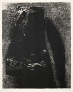 Die Versuchung des Heiligen Antonius Erste Serie: Es ist der Teufel, der unter seinen zwei Flügeln trägt, 1888 von Odilon Redon